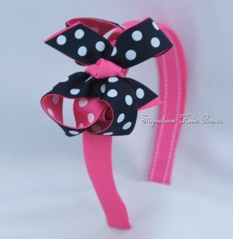 School Girl Double Dots Headband