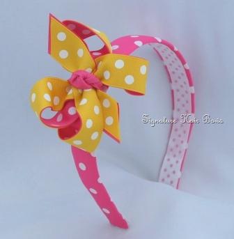 Citrus Sunshine Polka Dot Headband