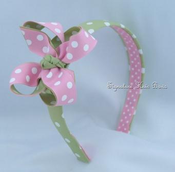 Pink Lemonade Double Dots Headband