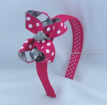 Pink Suede Headband with Bow