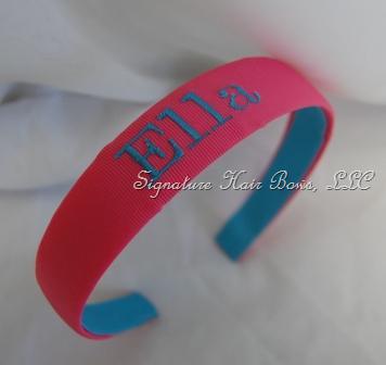 Kelly's Kids Coordinating Hot Pink Monogrammed Headband