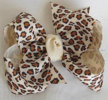 Leopard Girls Bow