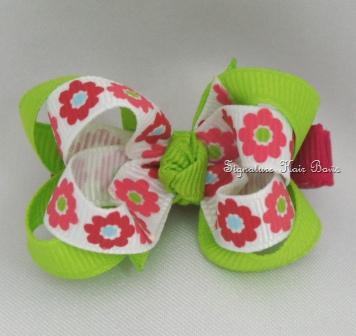 Limeade Daisy Layered Baby Bow