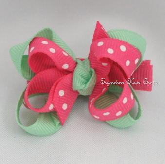 Mint Melon Layered Baby Bow