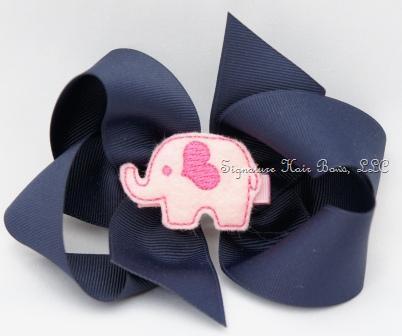 Navy Elephant Bow