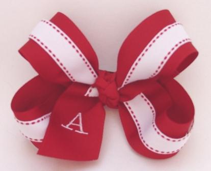Peppermint Monogrammed Bow