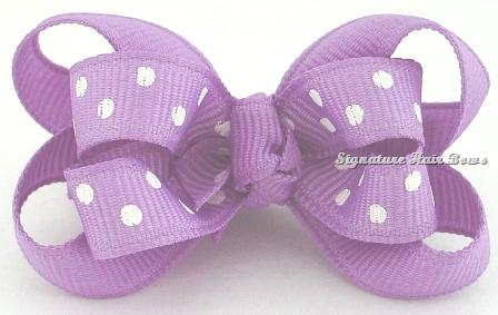 Purple Dots Layered Baby Grippy Bow