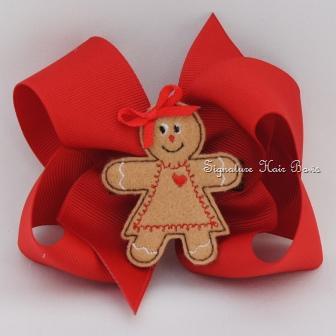 Red Gingerbread Girl Bow