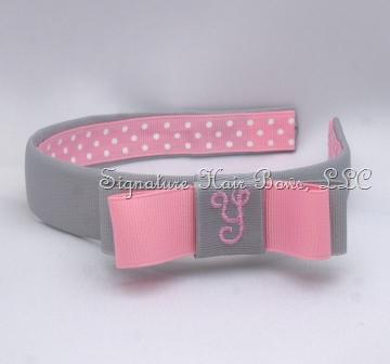 Sweet Silver Lining Tuxedo Bow Headband