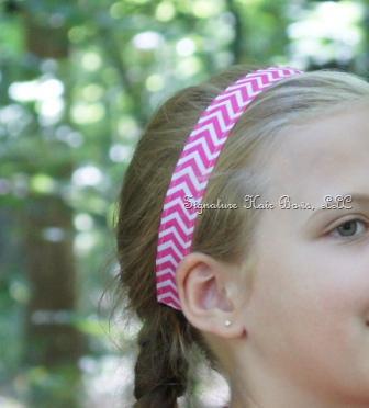 No-slip Sports Headband - Pink Chevron