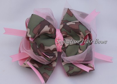Super Camouflage Hair Bow