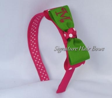 Watermelon Tuxedo Bow Headband