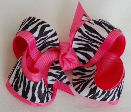 Hot Pink Zebra Bow
